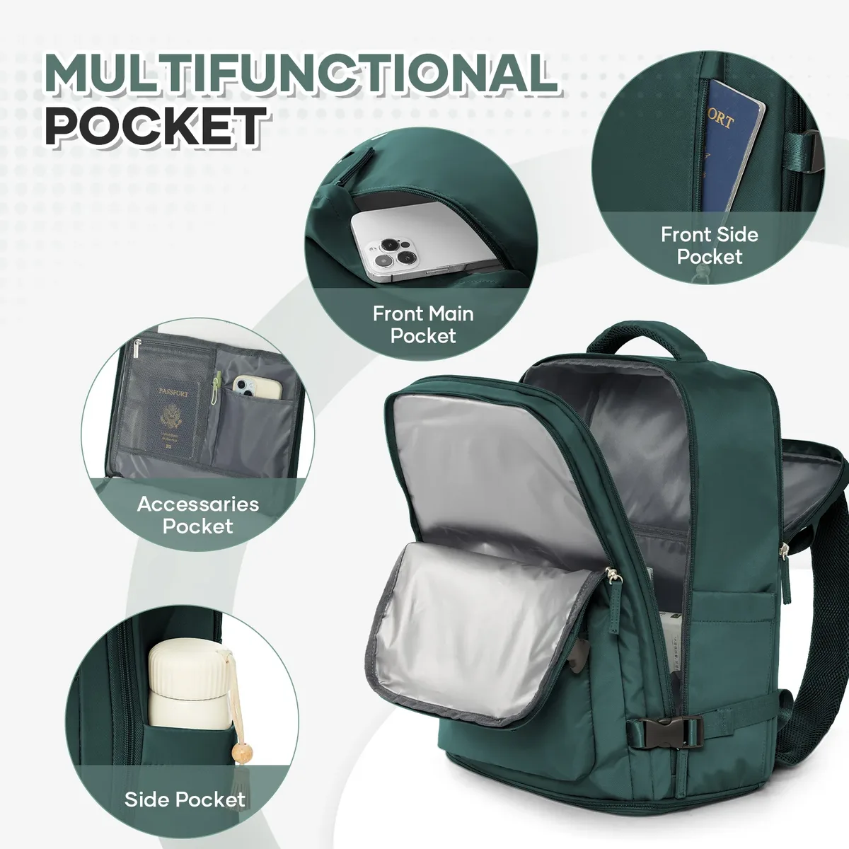 sac à dos de voyage, sac d'articles personnels pour vol approuvé, valise à main 35l, sac de week-end étanche pour hommes et femmes