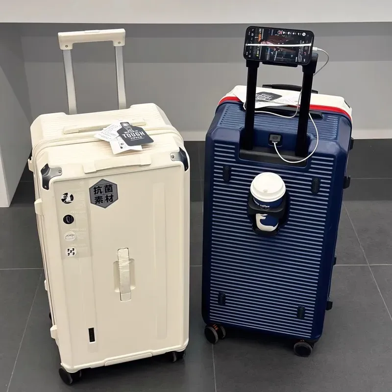 Valise de voyage multifonctionnelle, 22/24/26/28 pouces, roues pivotantes silencieuses, grande capacité, bagage à roulettes avec poignée