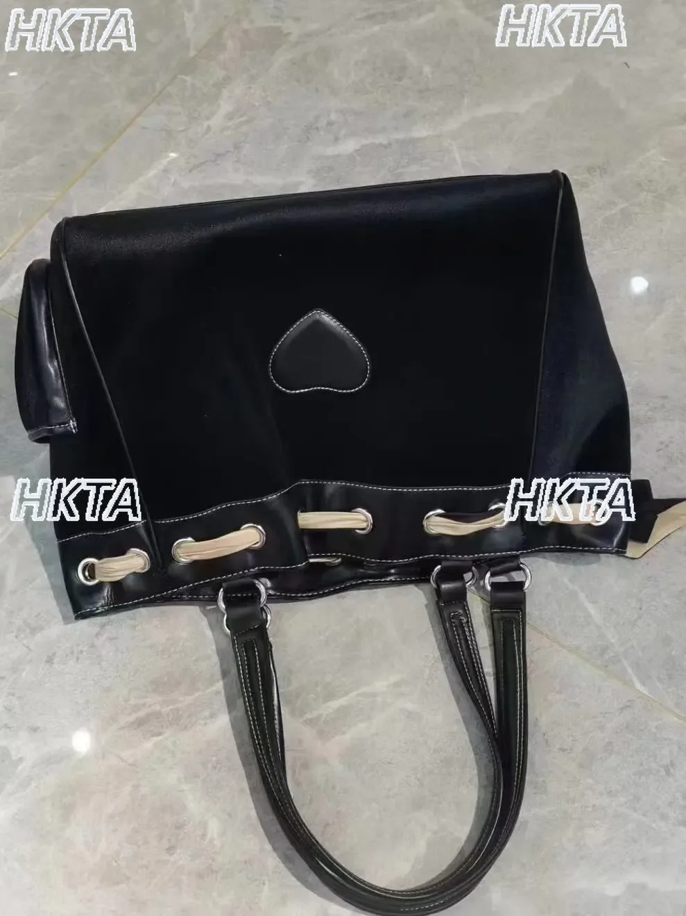sac fourre-tout vintage tendance, nouvelle couleur contrastée, broderie alphabet y2k, grande capacité, sacs à dos polyvalents noirs pour femmes