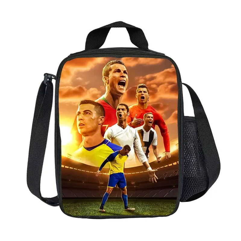 sac isotherme ronaldo cr football star, sacs à déjeuner isolés, conteneur à déjeuner, sac fourre-tout étanche, boîte à déjeuner, sacs de rangement pour aliments sportifs