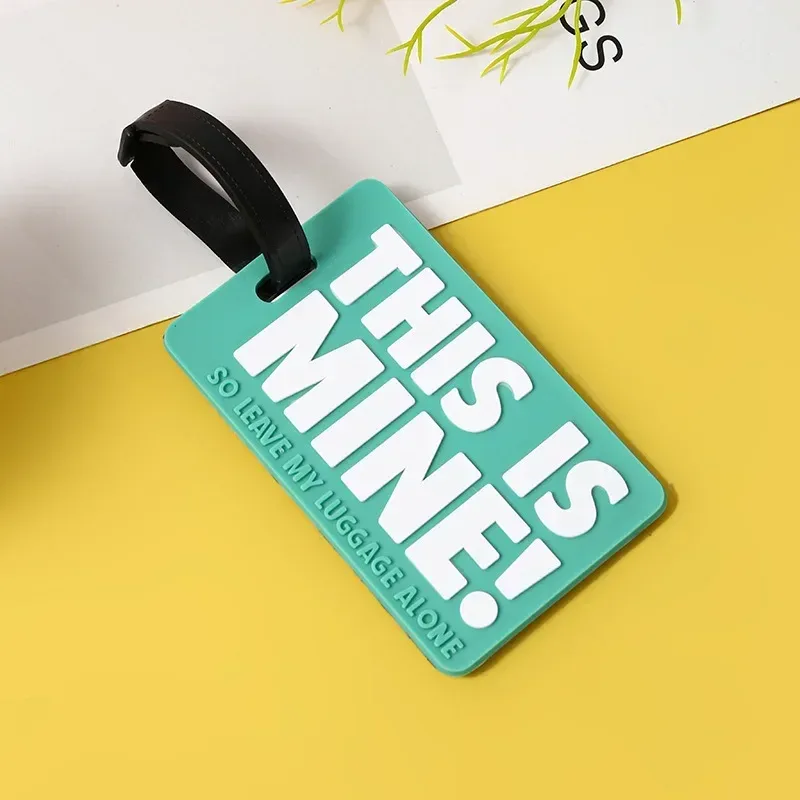 étiquette de bagage en silicone pour hommes et femmes, lettre imprimée, valise de voyage, étiquettes d'identification de nom, étiquettes de sac d'avion attro pour bagages, 1pc