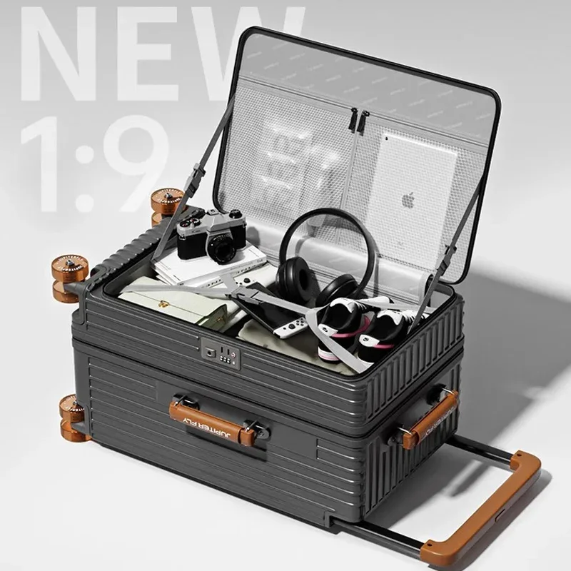 muxing – bagage à roulettes large, ouverture frontale, multifonctionnel pour femmes, petite boîte d'embarquement légère de 20 pouces, valise pour hommes de 24 pouces