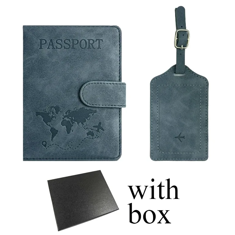 porte-passeport personnalisé, étiquette de bagage, boîte cadeau, accessoires de voyage tendance diy, vente en gros, gravure de logo, portefeuille de voyage