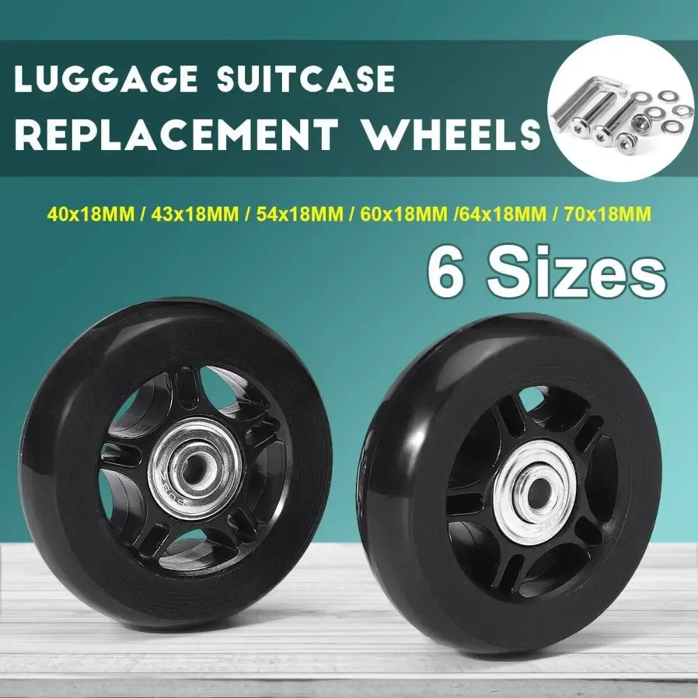 Roues Remplacement Caoutchouc Métal Haute Qualité Facile Glissade Valises Voyage Usage Usure Charges Rotatif