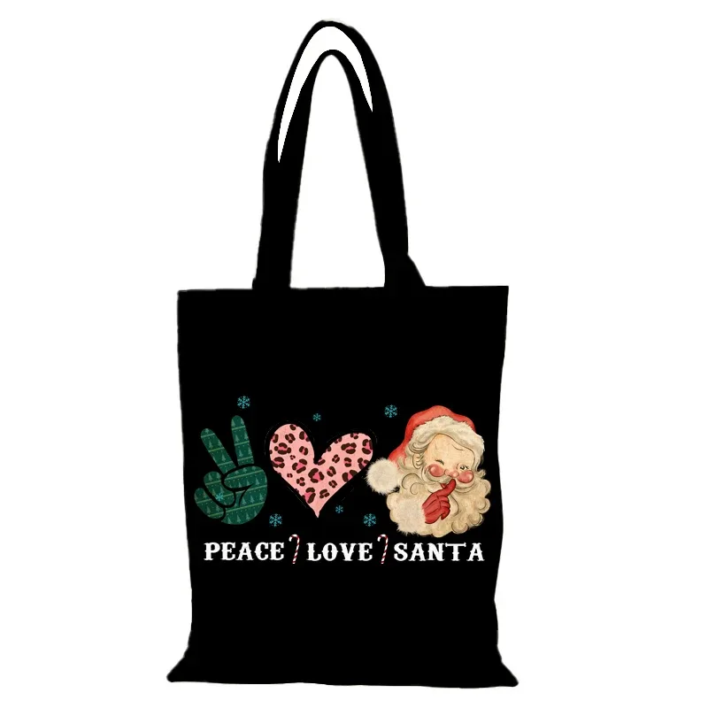 nouvel an cadeau homme sac fourre-tout femme joyeux noël femmes sac à provisions sac de cours sacs à main sacs en tissu eco shopper toile dame