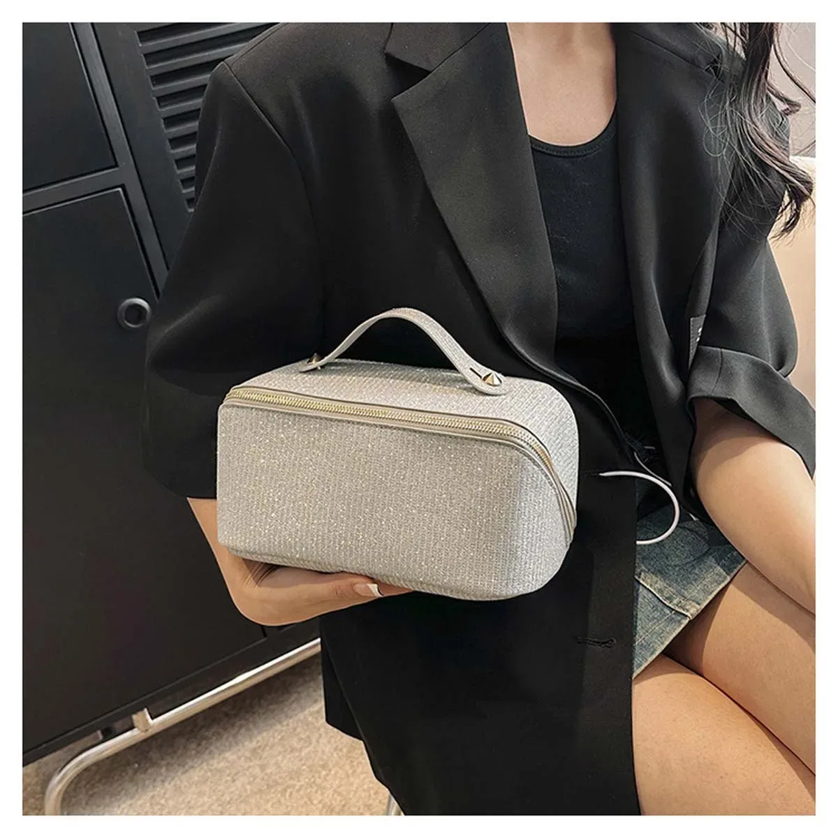 sacs à cosmétiques imperméables, nouveau sac de rangement pour flash fin de grande capacité, conçu pour les déplacements et les voyages, articles de toilette en cuir pu, vente en gros