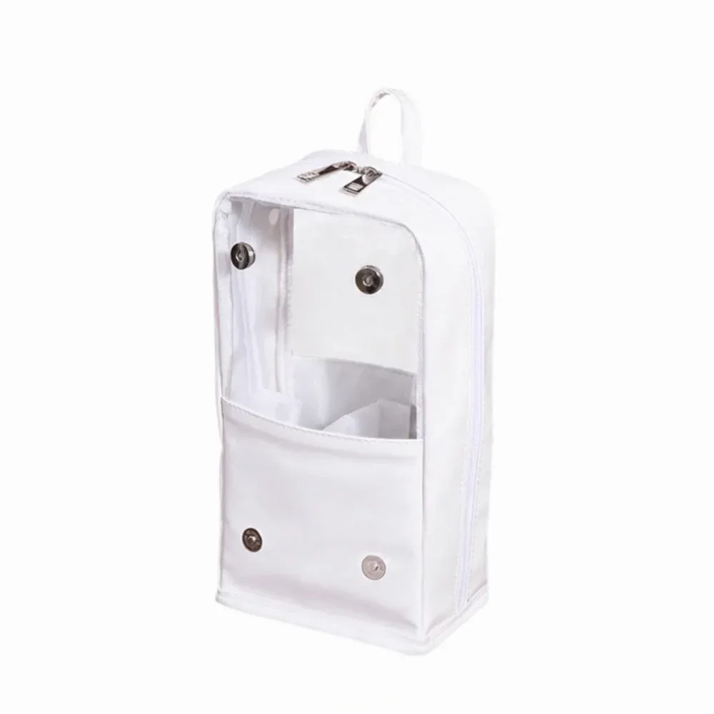 trousse de maquillage transparente imperméable avec fermeture éclair, grande capacité, poignée et conception autoportante