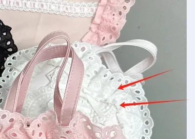 lolita fait à la main amour coeur dentelle fleur mignon sac à bandoulière douce fille étudiants arc fourre-tout sacs à main