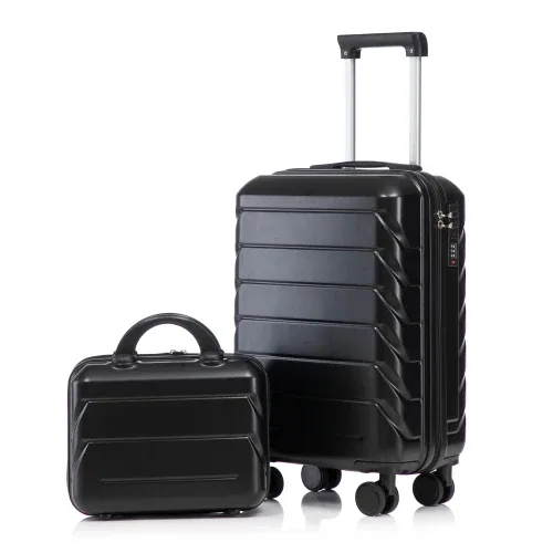 ensemble de valises de voyage en abs à roulettes avec serrure à combinaison, sac trolley tendance