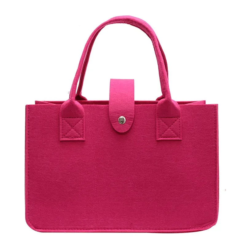 sac fourre-tout en feutre grande capacité couleur bonbon style ins, sac de courses portable à main, idéal pour cadeau de mariage et sac de transport quotidien
