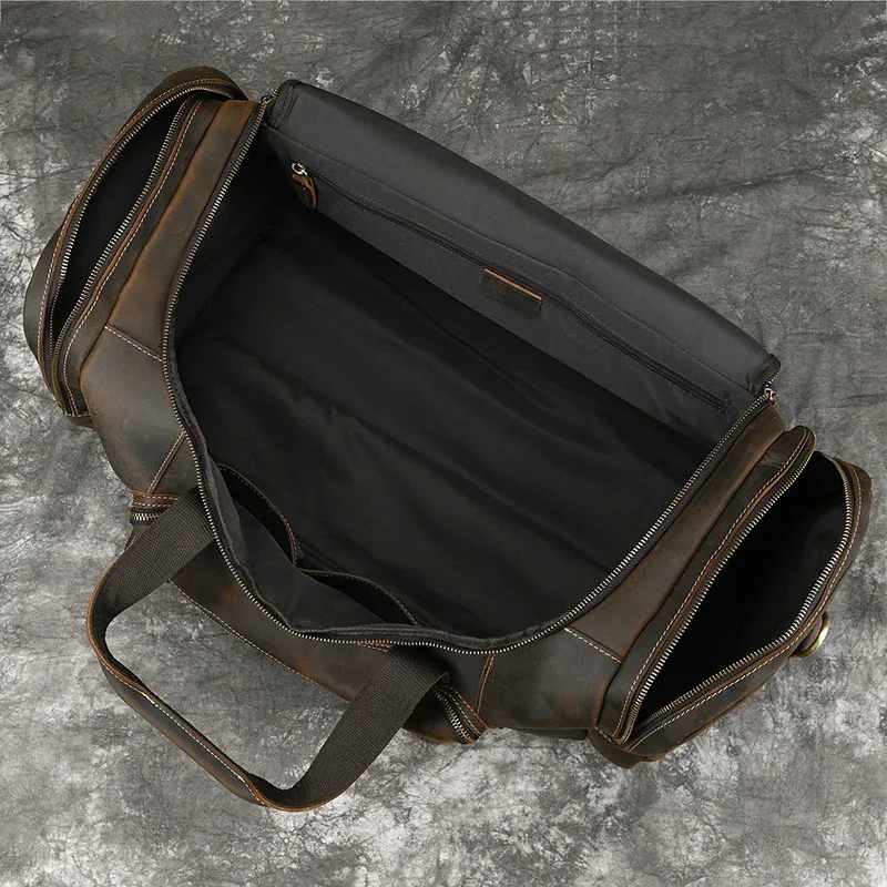 sac à bagages en cuir de grande capacité pour hommes, sac de voyage masculin, sacs de sport, sacs de week-end sur les bagages, sacs à main de nuit