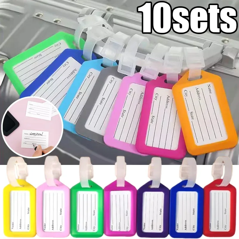 étiquettes de bagages de voyage portables avec carte d'identité, étiquettes d'embarquement en pvc diy, étiquettes nominatives pour valises, accessoires de voyage unisexes