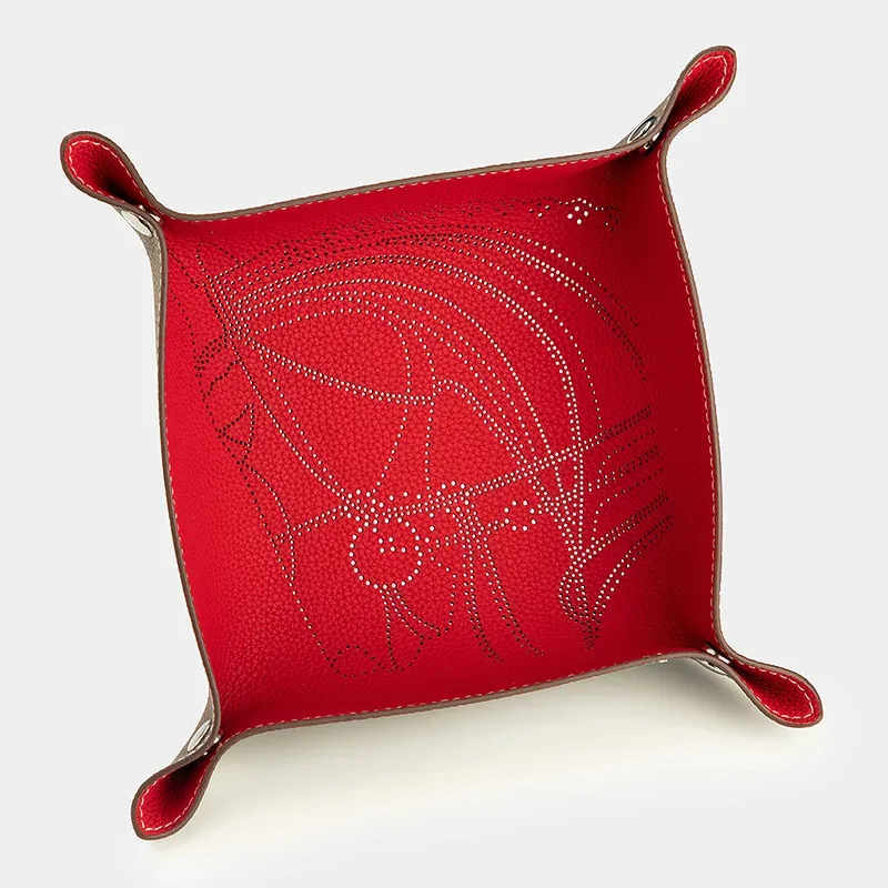 plateau à bijoux en cuir de luxe en forme de tête de cheval, plateau de rangement en cuir pu pour clés, colliers, organisateur de bureau à domicile
