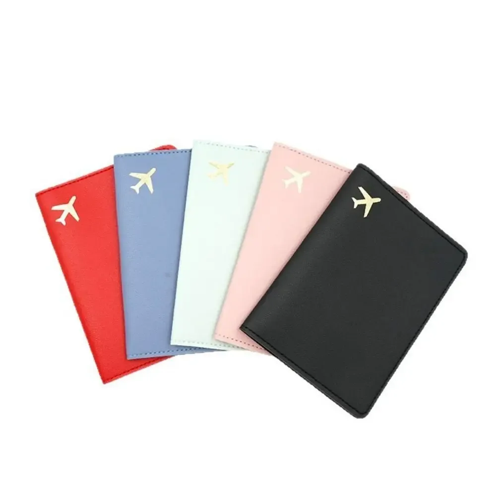 Porte-passeport en cuir PU, étui léger et étanche pour passeport, couleur unie, rangement portable, portefeuille pour cartes de crédit