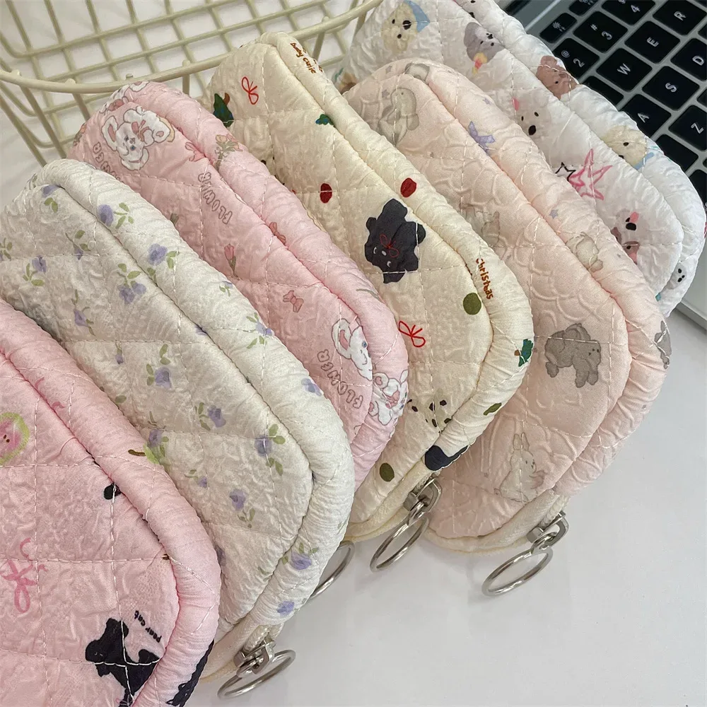 dessin animé mignon petit voyage cosmétique rouge à lèvres écouteur carte portable sac de rangement sac à main femmes cadeau pochette dans les sacs de maquillage organisateur