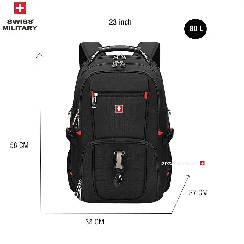sac à dos pour ordinateur portable swiss 17' imperméable avec port de charge usb, sac à dos multifonctionnel de style suisse, cartable, sac de randonnée, sac de voyage