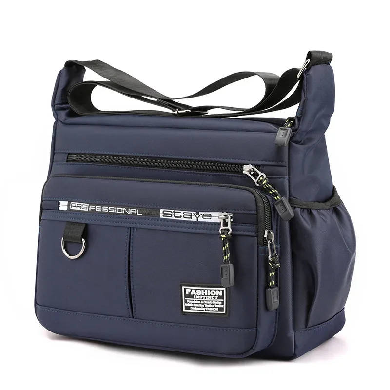 sac à bandoulière design oxford pour hommes, grande capacité, décontracté, poche multicouche, mode, simple épaule, sacoche de luxe