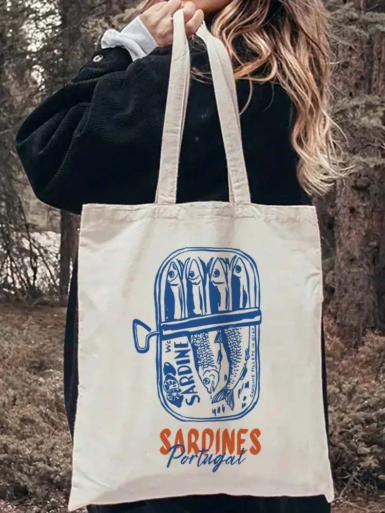 sac fourre-tout en toile chic vintage, 1 pièce, tissu léger et durable pour le travail, l'école, le shopping, sac de transport quotidien, cadeaux