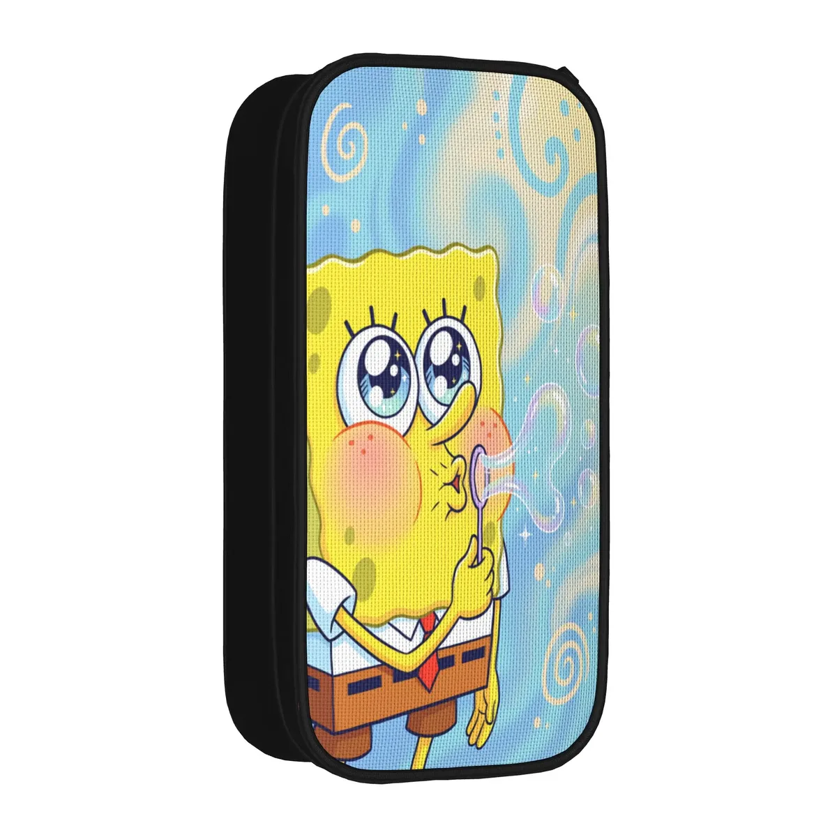trousse à crayons s-spongebobs avec portraits de visages multiples, pochette en toile, grande capacité, pour garçons et filles, fournitures scolaires