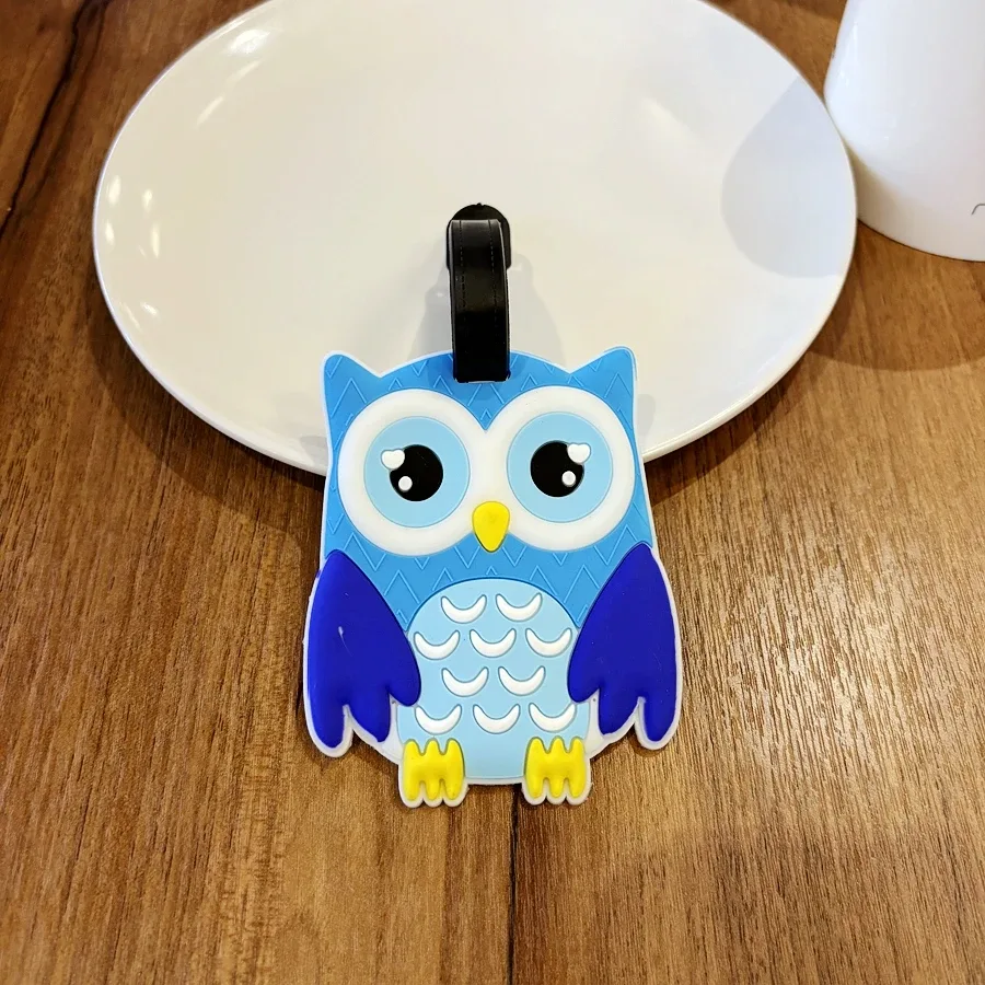 étiquette de bagage hibou, pendentif portable avec nom, écriture, bagage d'aéroport, anti-perte, identification du nom, stylo d'étiquette de nom de bagage, 1 pièce/3 pièces
