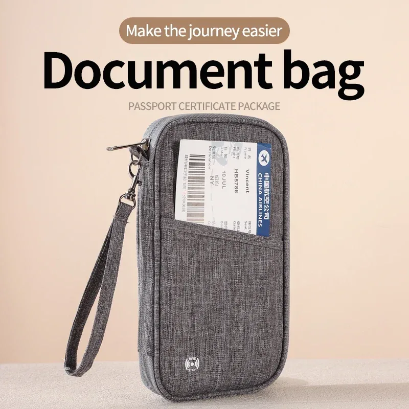 portefeuille porte-passeport bloquant rfid, organisateur de documents de voyage familial avec emplacements pour cartes de crédit, sac essentiel sécurisé pour les voyages