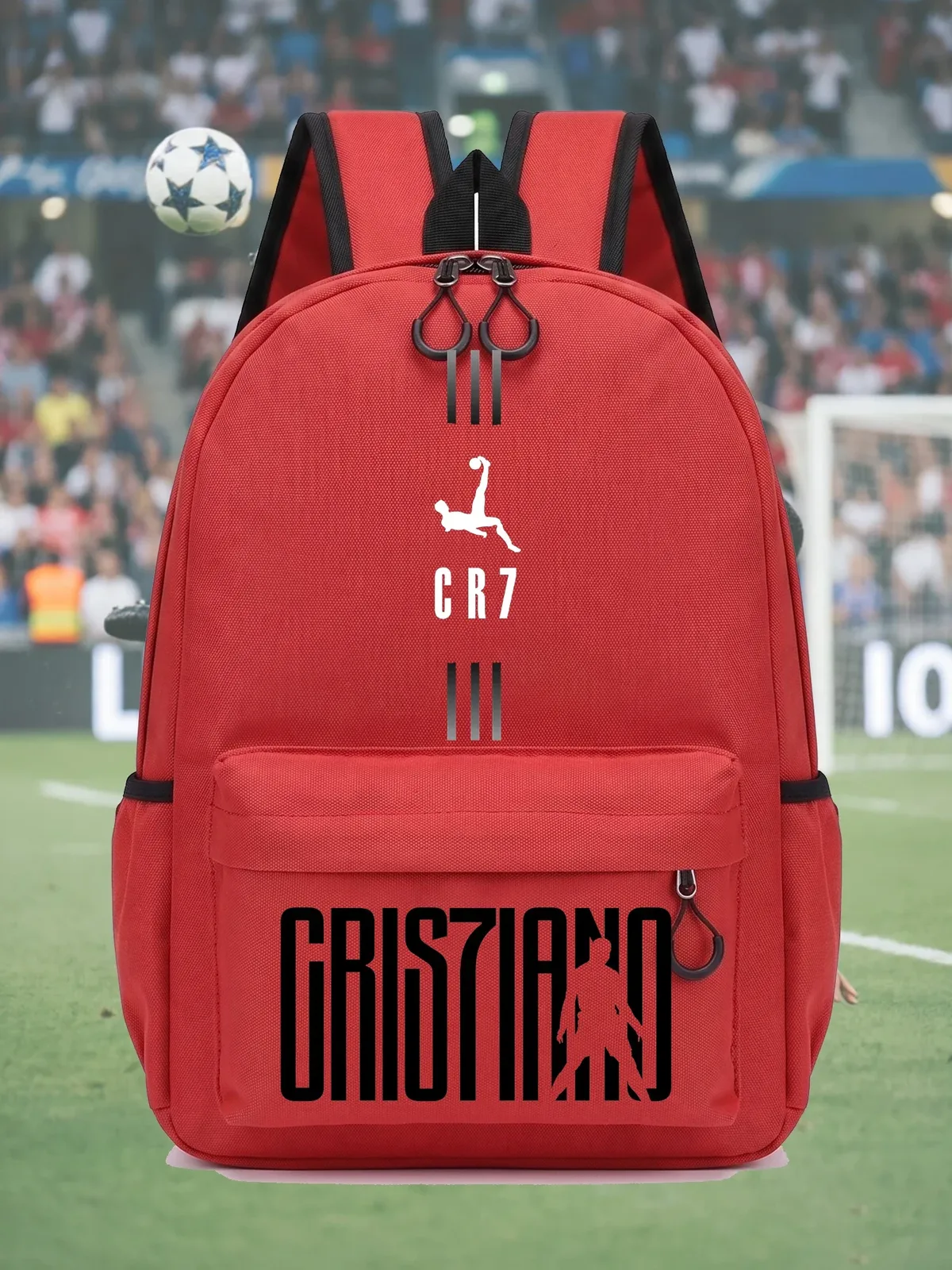 sac à dos football cr7, imprimé graffiti, dessin animé, sac d'école, sac à dos léger, décontracté, pour étudiants, voyage