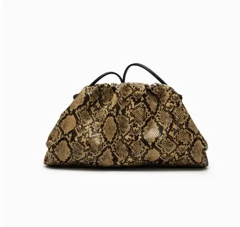 sacs à main plissés serpentin pour femmes, pochette, sac à bandoulière, motif serpent, sac de luxe de créateur