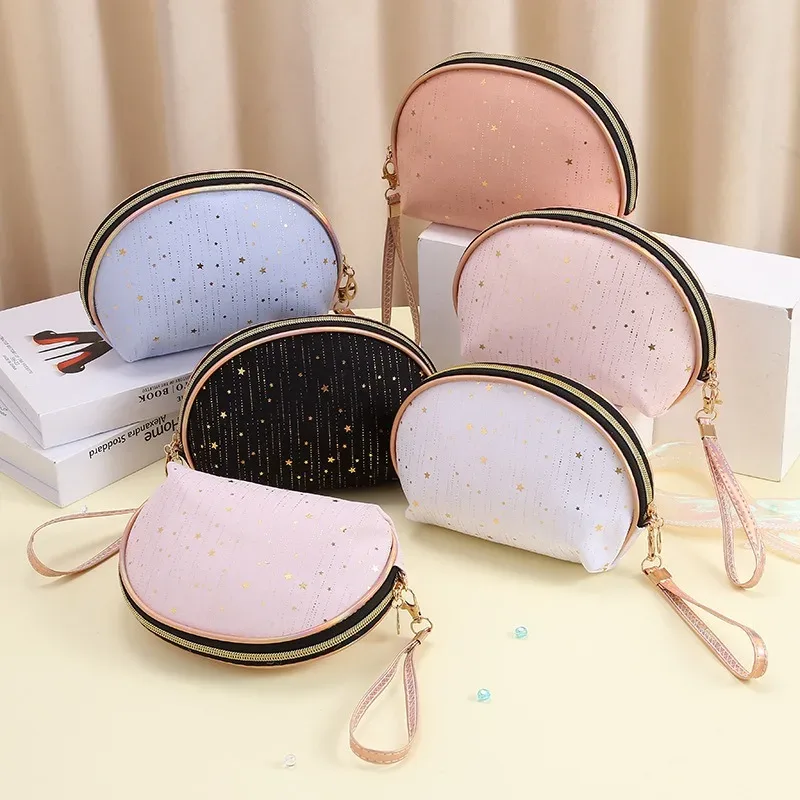 sac de rangement pour cosmétiques de voyage pour femmes et filles, trousse de toilette mignonne, sacs à main de maquillage, portefeuille pour rouge à lèvres et brosse, 2023