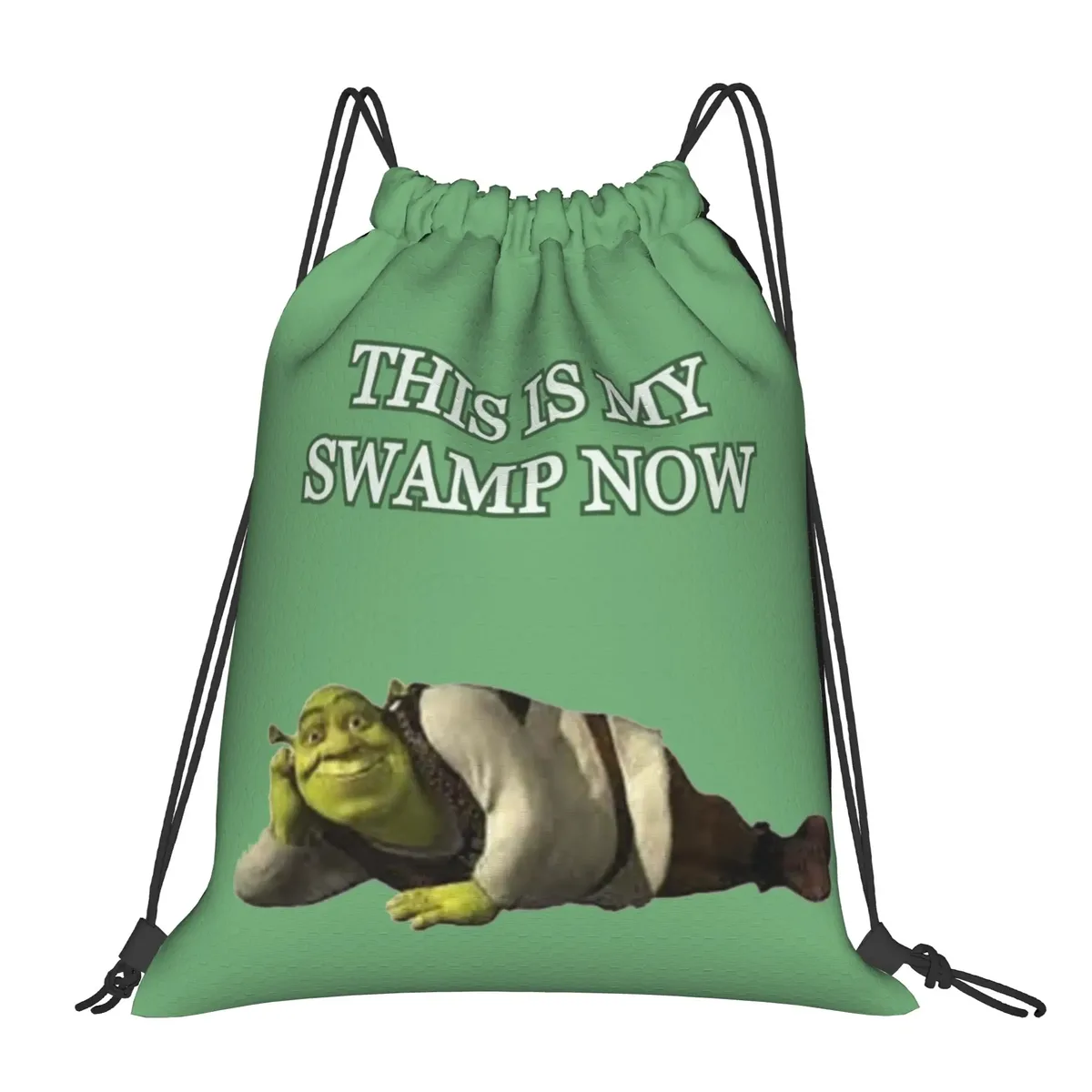 sac à dos à cordon shreks memes, sac de sport résistant à l'eau, sac à cordon avec visage drôle d'anime pour le yoga, 36 cm (largeur) x 43 cm (hauteur)