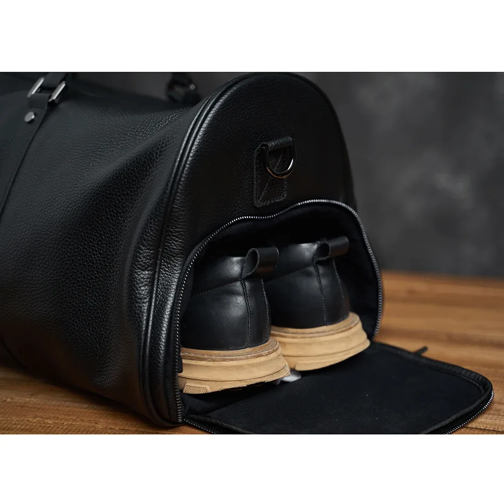 zrcx – sac de voyage en cuir véritable pour hommes et femmes, sac de transport en cuir de vache souple, bagages à main, sac à bandoulière de voyage, sac de week-end