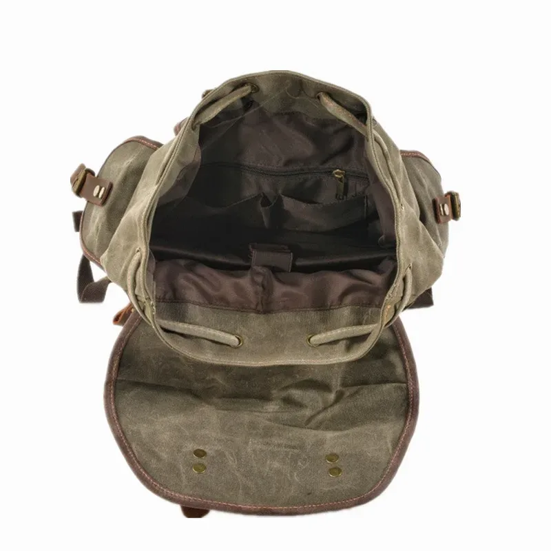 sacs à dos vintage en toile pour hommes, sacs à dos pour ordinateur portable, sacs à dos imperméables, grands sacs à dos de randonnée en toile cirée, sacs à dos de voyage vintage