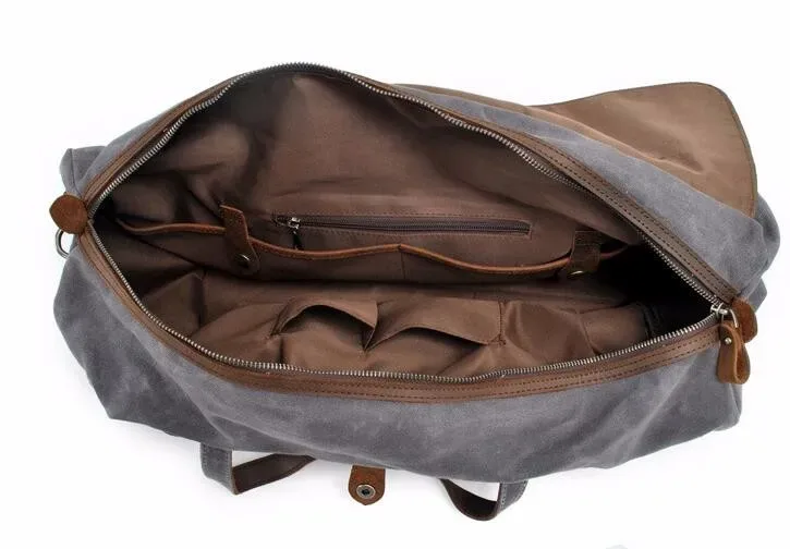 sac de voyage vintage en toile cirée pour homme, grand sac de voyage à main, sac de week-end, sac messager, grand sac fourre-tout pour la nuit.
