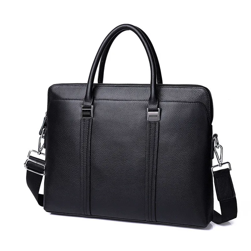 sac messager en cuir de vachette naturel de grande capacité pour hommes, sac à main pour ordinateur portable, étui à bombes pour ordinateur portable, 100% cuir véritable, luxe, 14 en effet