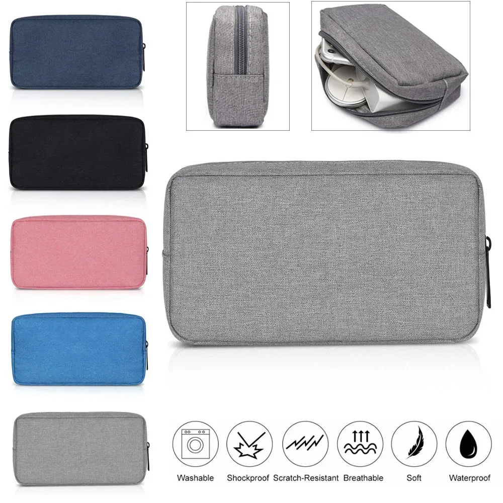 sacs de rangement numériques portables, organisateur de gadgets usb câbles fils chargeur batterie fermeture éclair sac à cosmétiques, étui accessoires