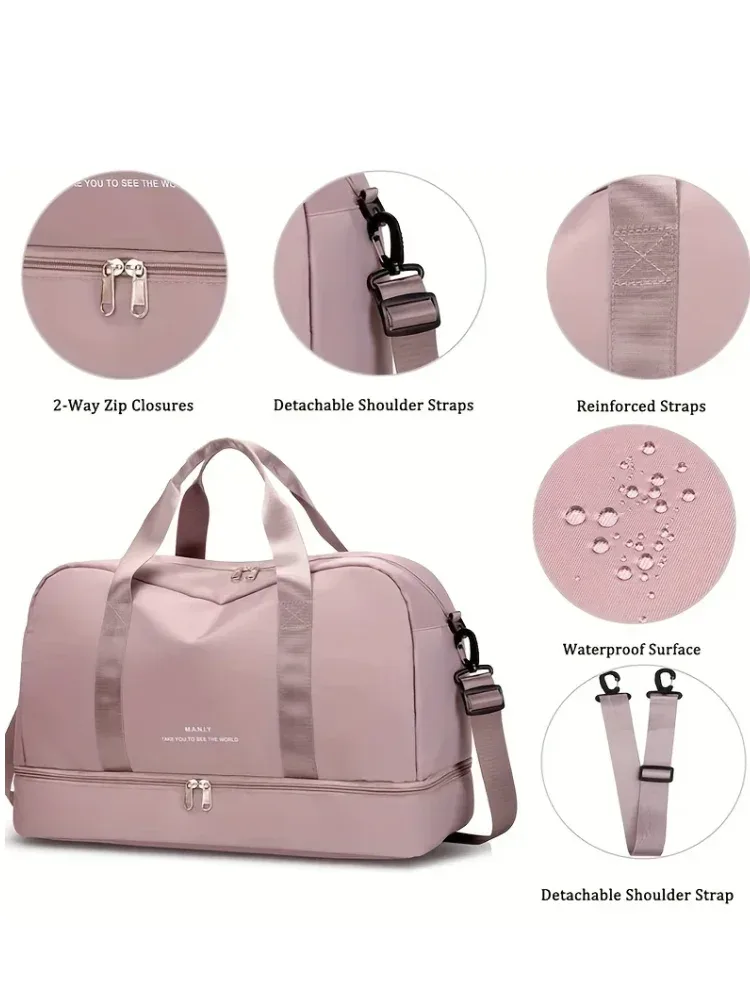 sac de voyage extensible pour femmes, sac à main de sport, sac de fitness, grande capacité, sac de nuit pour week-end à une épaule