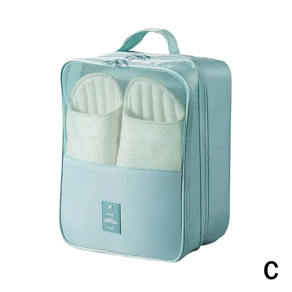 sac à chaussures de voyage en tissu oxford, organisateur de rangement multifonctionnel à 3 couches, pochette à chaussures portable et étanche pour voyage