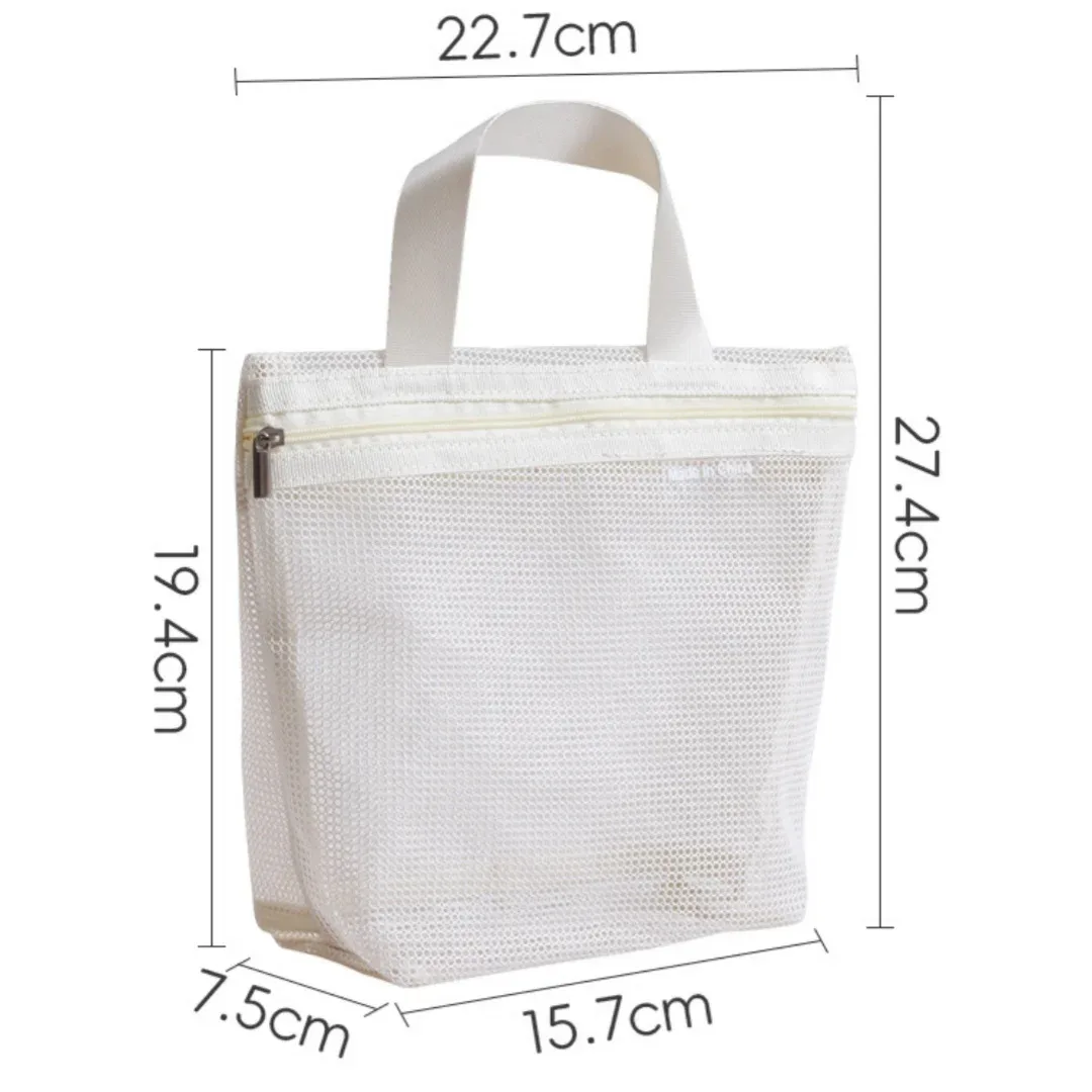 sac de maquillage en maille, sac portable, organisateur d'accessoires de douche, pochette cosmétique pour la maison, la salle de sport, les voyages d'affaires