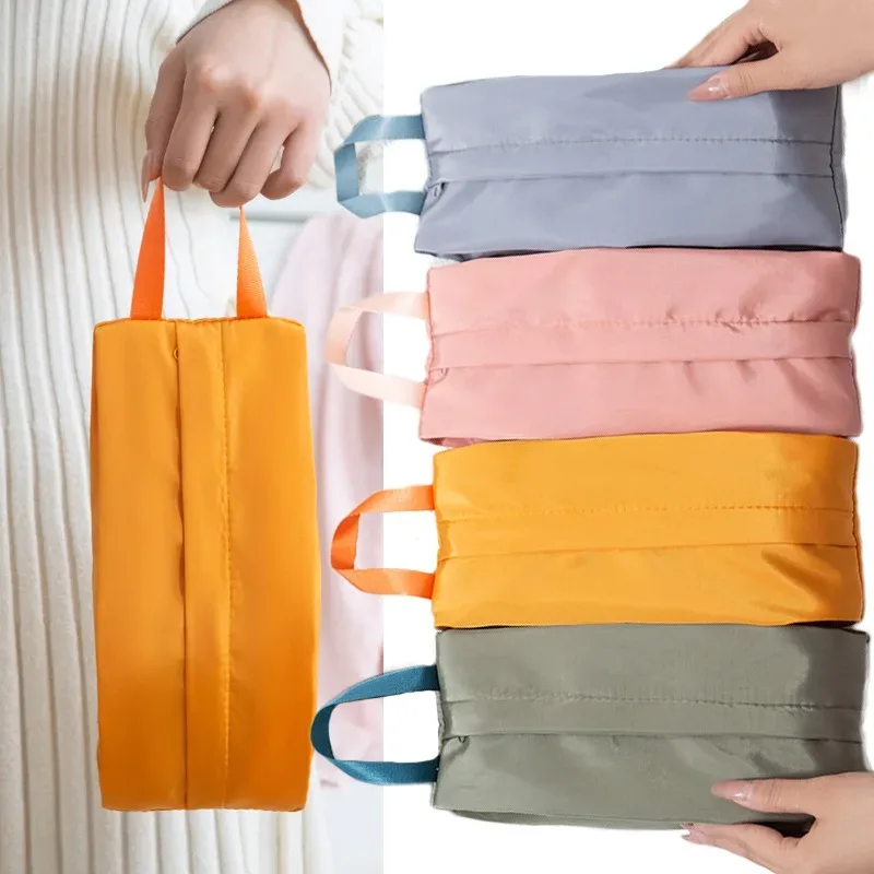 sac de rangement de cosmétiques de voyage portable, sac de lavage pliable à fermeture éclair, pochette de rangement de chaussettes et de sous-vêtements pour valise de voyage, sac de finition