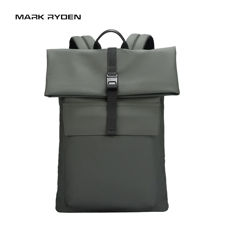 sac à dos roll top mark ryden avec boucle magnétique, fermeture éclair ykk, multi-poches, résistant à l'eau, en tissu oxford, pour hommes