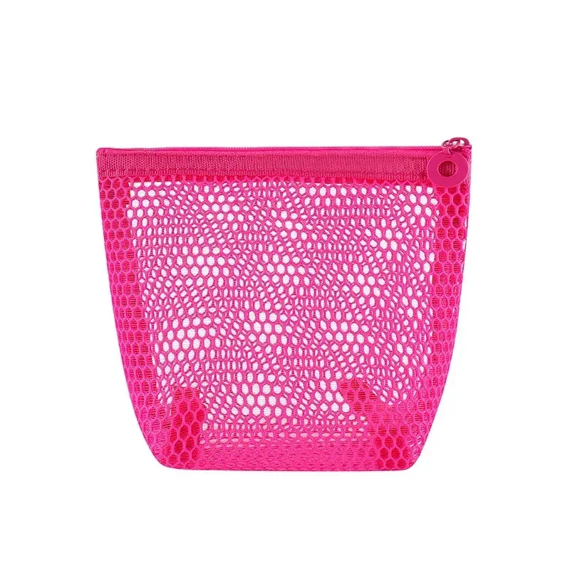 petit sac de maquillage en maille pour femmes, pochette carrée transparente et légère, organisateur de cosmétiques de voyage pour rouge à lèvres et étui à coussin