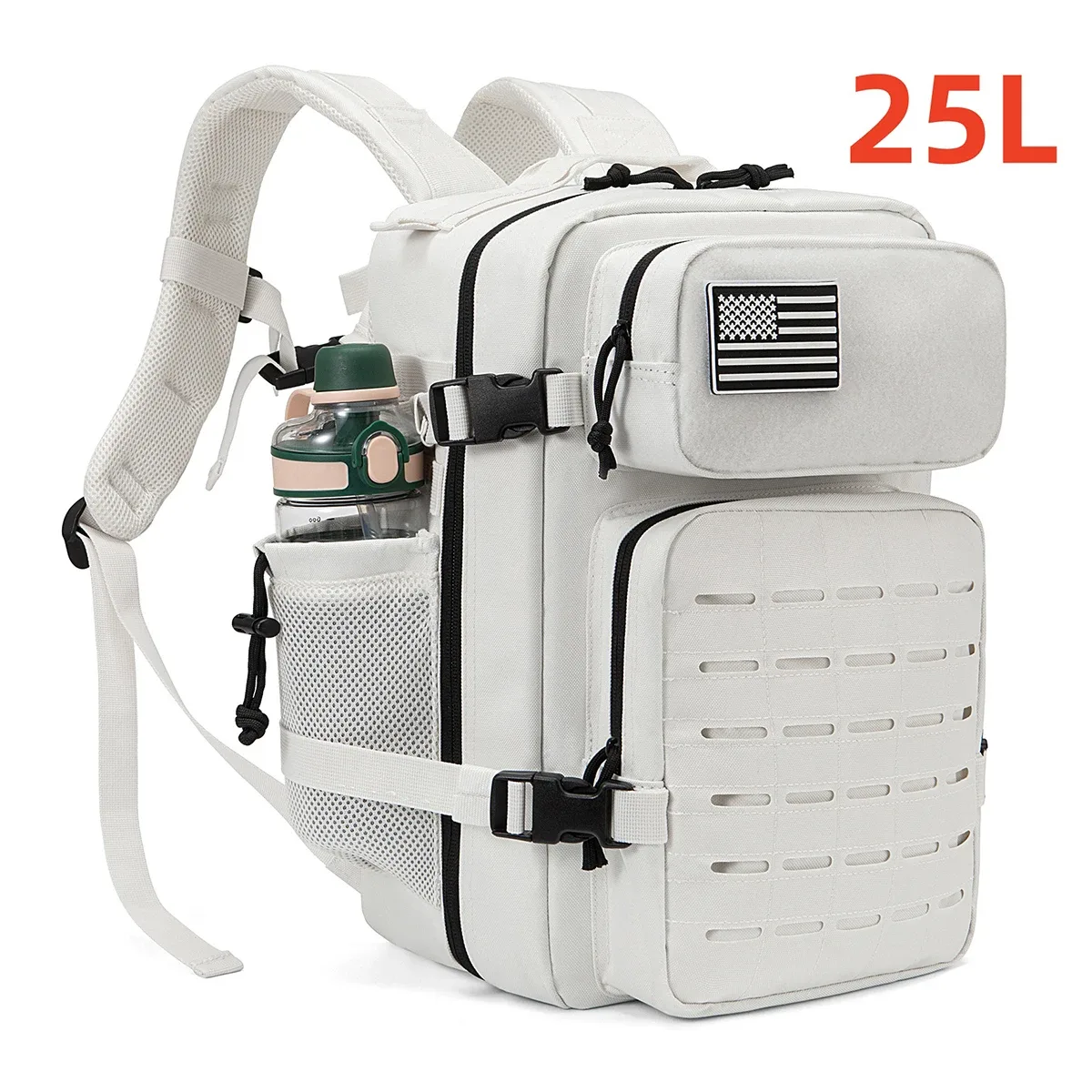 25l sac à dos tactique sac de plein air sac à dos de fitness sac à dos molle femmes/hommes randonnée sac à dos de survie hommes double porte-gobelet