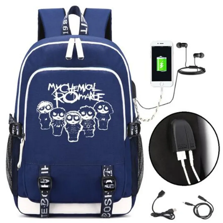 mon romance chimique punk rock impression sac à dos hommes sacs à dos sac à dos étudiants sacs d'école sac à dos pochette d'ordinateur