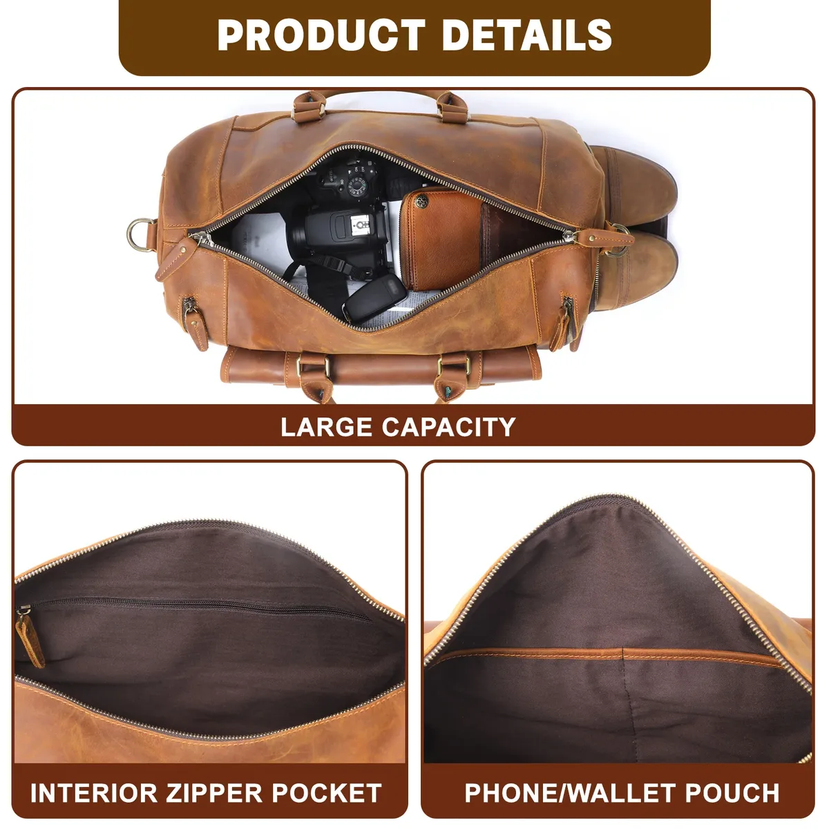 s.worker sac de voyage en cuir véritable classique vintage sac polochon en cuir de vachette pleine fleur sac de week-end sacs de sport sac à main
