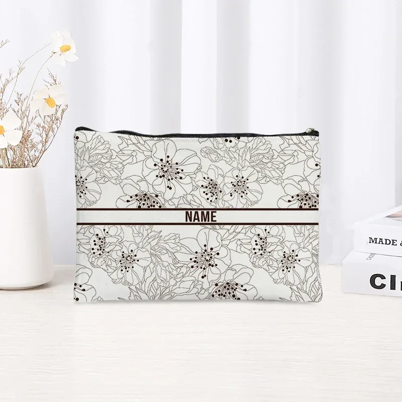 pochette de maquillage personnalisable pour femme, pochette de fête, pochette de mariage, pochette de voyage, trousse de maquillage en toile simple, organisateur, cadeaux pour femme