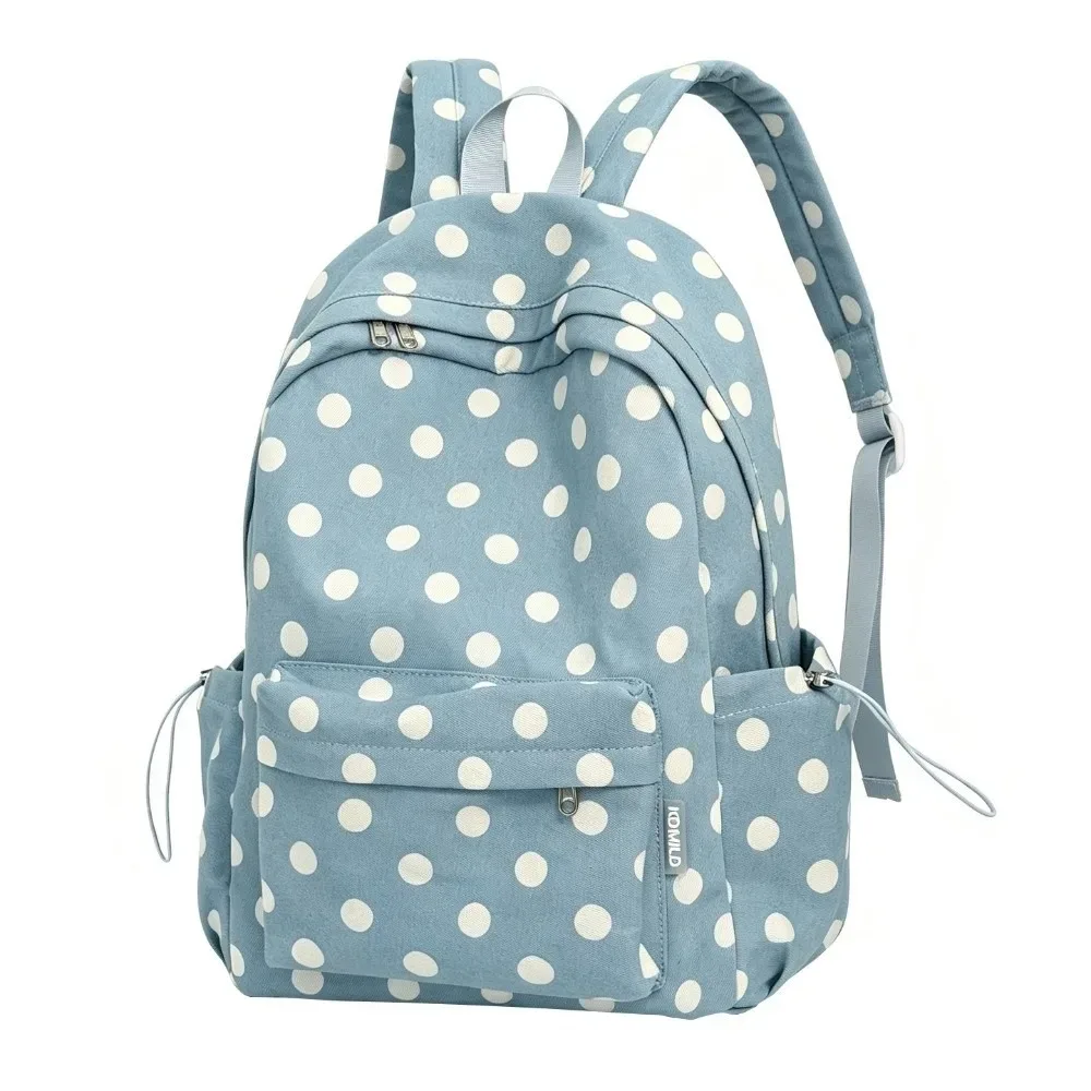 sac à dos scolaire motif à pois style ins, grande capacité, léger, sac de voyage décontracté, nouveau sac à dos star pour le lycée