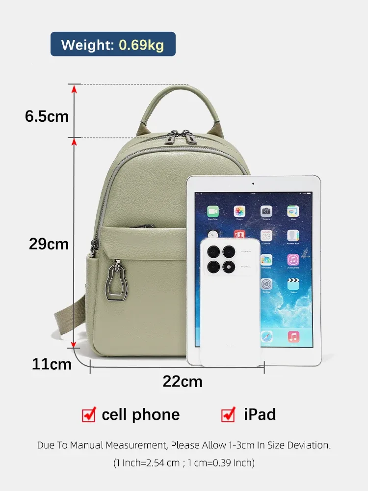zency – sac à dos 100% cuir véritable pour femmes, cartable de haute qualité pour les déplacements, les voyages et l'école, sac à dos vert, nouveau