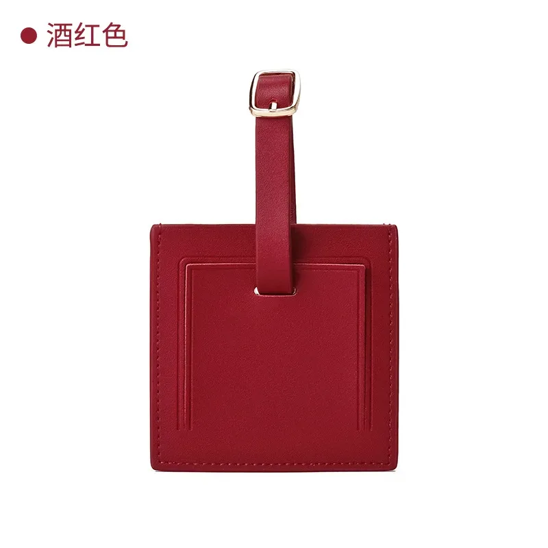 étiquette de bagage carrée en cuir véritable pour voyage, gravure, nom personnalisé, étiquette de valise ronde de luxe, sac à main pour femme, pendentif à breloque, cadeau