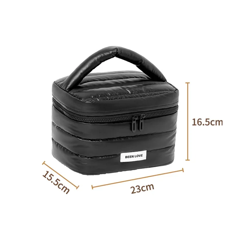 trousse toilette coton composite fermeture éclair violet argent noir voyage multi compartiments cosmétiques maquillage