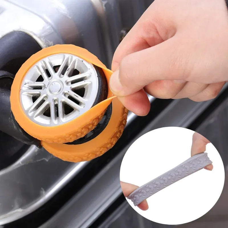1/20 pièces protège-roues en silicone épaissi, anti-bruit, résistant à l'usure, souple, simple, manchon de protection pour roulettes, accessoire de valise