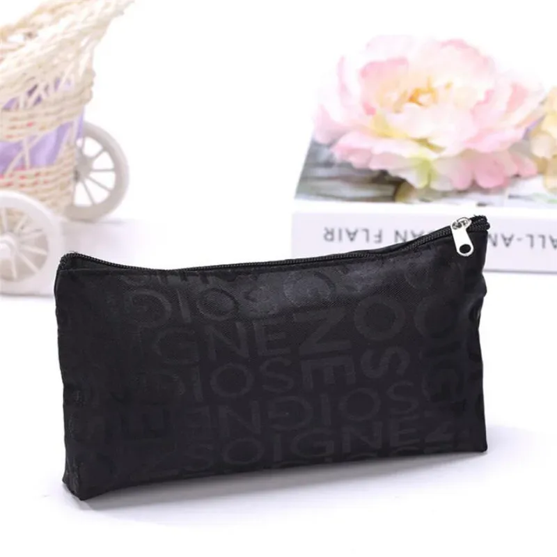 femmes sac cosmétique portable mignon multifonction beauté fermeture éclair voyage lettre sacs de maquillage pochette organisateur de toilette support de toilette